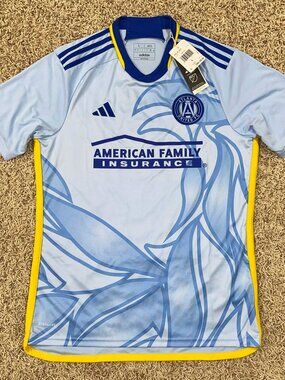 Adidas Men’s MLS Atlanta United Away Jersey Shirt Blue HZ6189, Size Large (New)